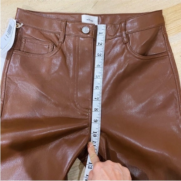 Aritzia vegan leather pants in Cognac NWT - Picture 6 of 8